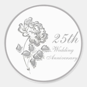 25 Jahre silberne Runder Aufkleber