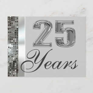 25 Jahre Silberner Jahrestag Elegante Einladung