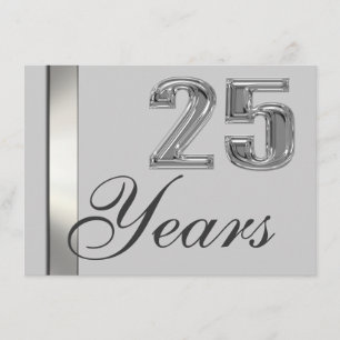 25 Jahre Silberner Jahrestag Elegante Einladung