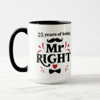 25 Jahre Tasse zum Jubiläum des rechten Ehemanns