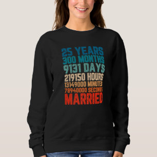 25 Jahre Verheiratete Husband-Ehefrau Wedding Anni Sweatshirt
