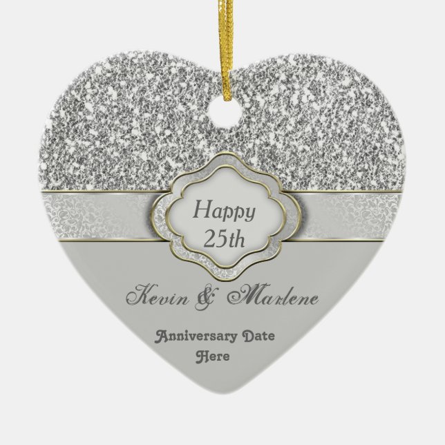 25. JAHRESGESCHENKE KERAMIKORNAMENT (Vorne)