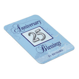 25. Jahrestag in Blau und Silber Magnet
