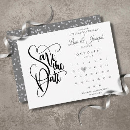 25. Jahrestag Save the Date Kalender Liebe Herz Postkarte