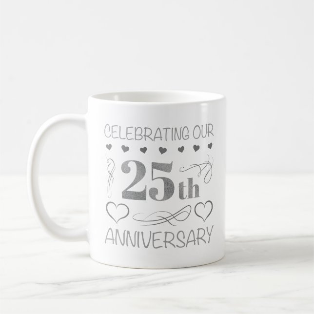 25-jähriges Jubiläum Kaffeetasse (Links)