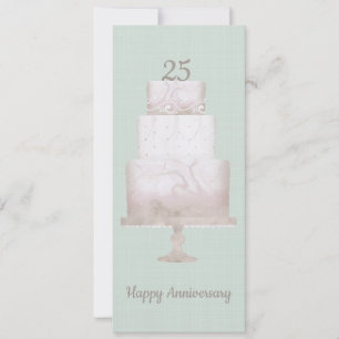 25-jähriges Party Custom Cake Green Linen Einladung