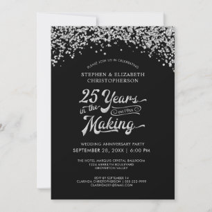 25. Jubiläum 25 JAHRE IN ARBEIT Konfetti Einladung