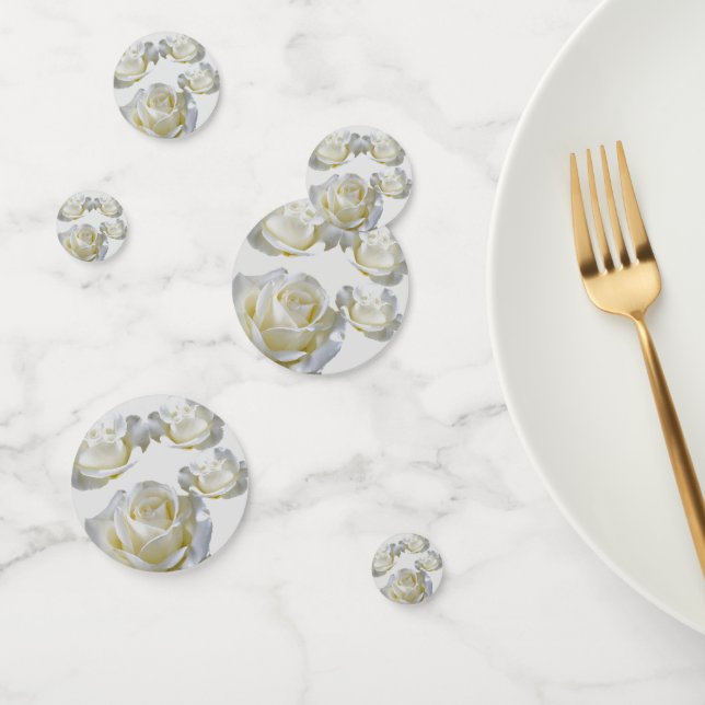 25. Jubiläum bearbeitbare Silver Rose Konfetti (Gruppe)