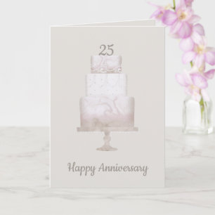 25. Jubiläum Drei-Stufen-Cake-Grußkarte Karte