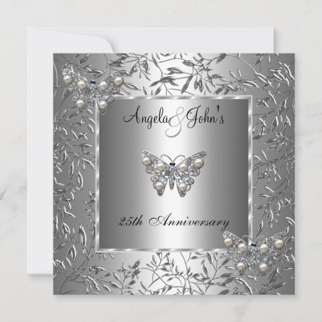 25. Jubiläum Elegant Silver Floral Butterfly (Vorderseite)
