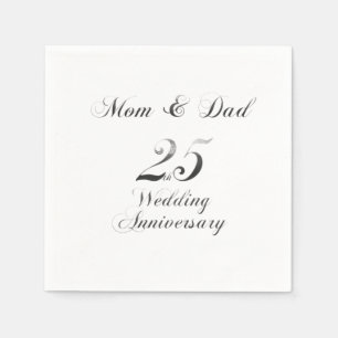 25. Jubiläum Eltern Silver Wedding Serviette