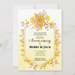 25. Jubiläum Golden Harvest Gelbe Sonnenblumen Einladung