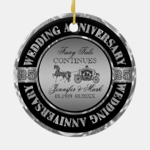 25. Jubiläum-Hochzeit Keramikornament