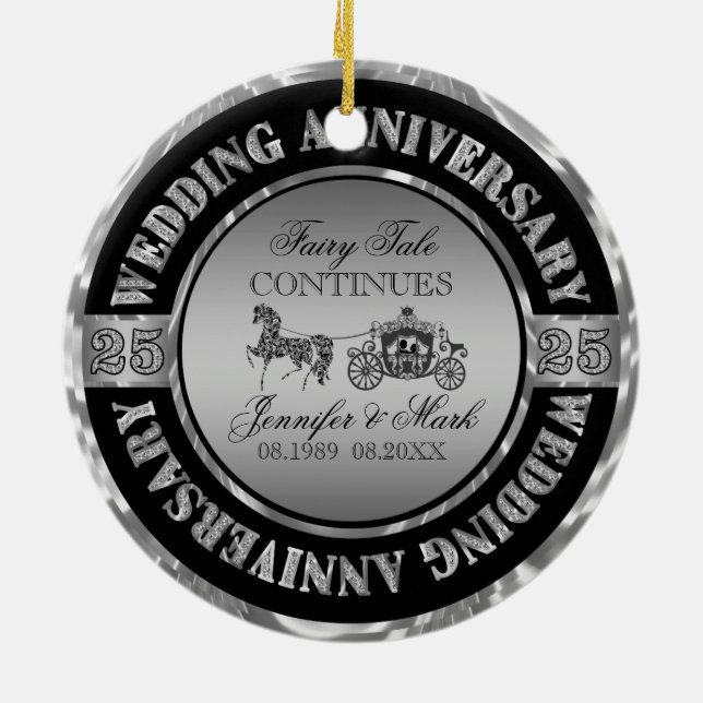 25. Jubiläum-Hochzeit Keramikornament (Hinten)