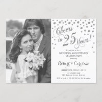25. Jubiläum mit Foto - Silver White