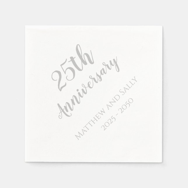 25. Jubiläum Party Napkins Serviette (Vorderseite)