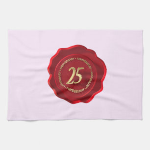 25. Jubiläum Rotes Wachs Siegel Handtuch