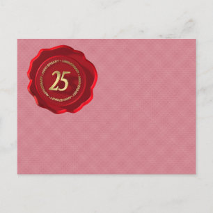 25. Jubiläum rotes Wachssiegel Postkarte