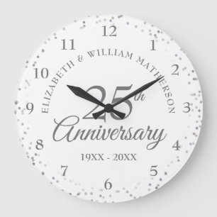 25. Jubiläum Silber Stardust Große Wanduhr
