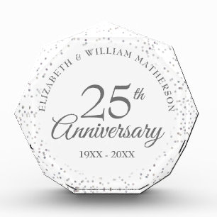 25. Jubiläum Silber Stardust Konfetti Fotoblock