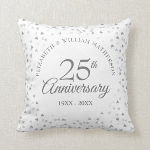 25. Jubiläum Silberherzen Kissen