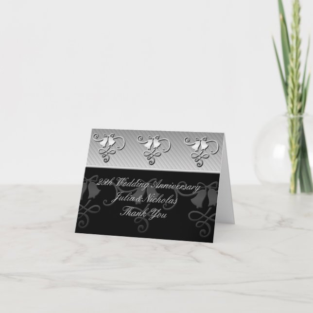25. Jubiläum Silver and Black Card Dankeskarte (Vorderseite)