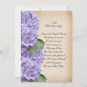 25. Jubiläum versprechen Erneuerung Hydrangea Blüt Einladung