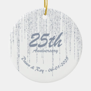 25. Jubiläums-Schmuck Metall • Personalisiertes Si Keramik Ornament