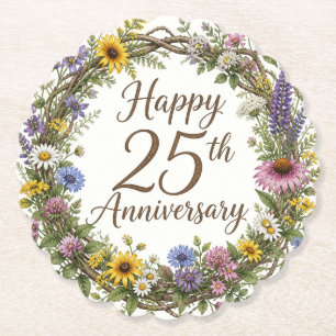 25. Jubiläumsblumen Untersetzer