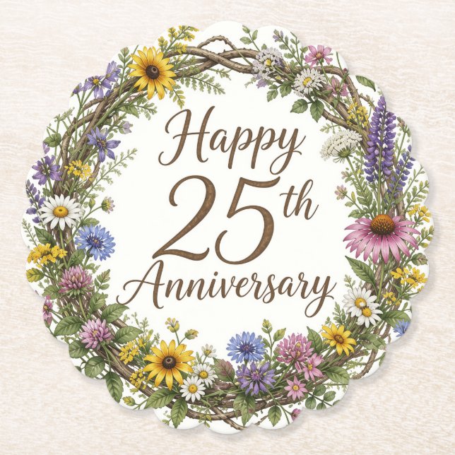 25. Jubiläumsblumen Untersetzer (Vorderseite)
