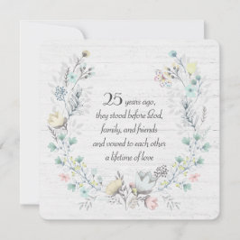 25. Jubiläumsschaden auf Holz Einladung