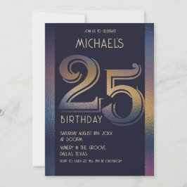 25. lila und goldener Geburtstag Einladung