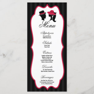 25 Menu Cards Formal Hats Elegante Retro Dress Hat Menükarte