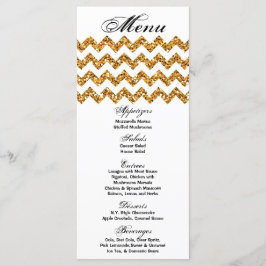 25 Menu Cards Gold Glitzer Zickzack Zig Zag Print Menükarte