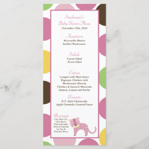 25 Menu Cards Jungle Queen Tiger Safari Zoo Tier Menükarte