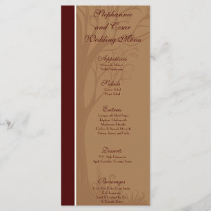 25 Menu Cards Liebe Herbstbaum Menükarte
