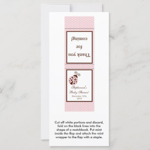 25 Mint Matchbooks Pink Ladybug