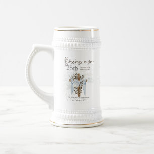25. ORDINATION JAHRESTAG PriesterPastor Minister Bierglas
