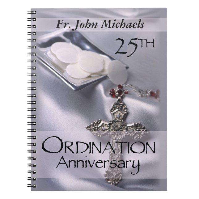 25. Ordination Jubiläum Cross Host Notizblock (Vorderseite)