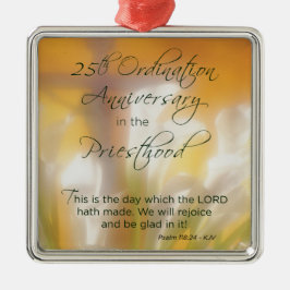 25. Ordination Jubiläum Priestertum Lilies Ornament Aus Metall