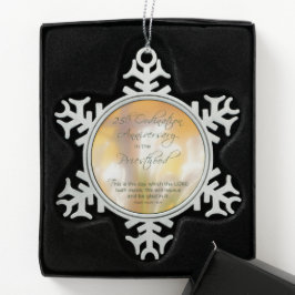 25. Ordination Jubiläum Priestertum Lilies Schneeflocken Zinn-Ornament