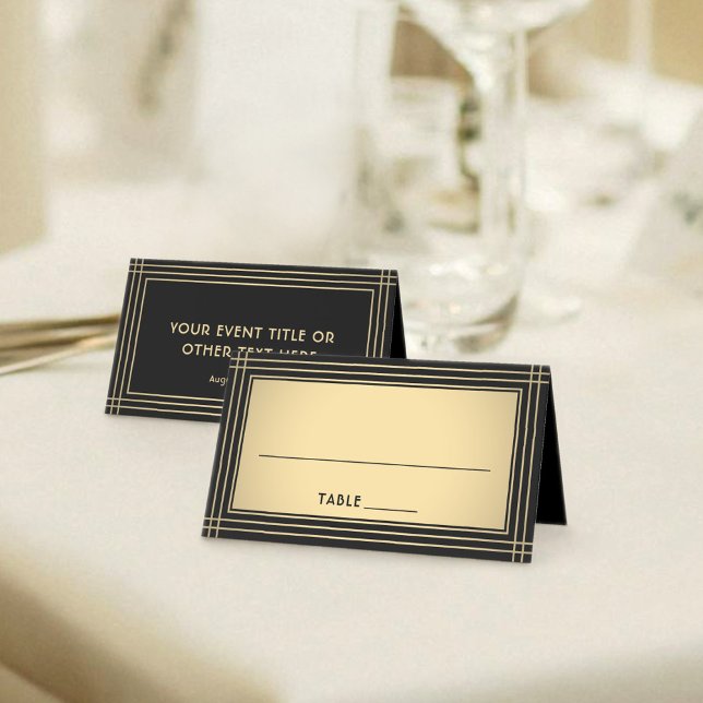 25 Pack Elegant Classic Black & Gold Escort Cards Platzkarte (Von Creator hochgeladen)
