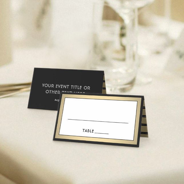25 Pack Elegant Modern Black & Gold Escort Cards Platzkarte (Von Creator hochgeladen)