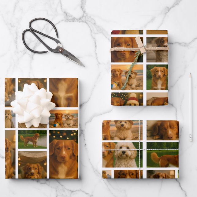 25 Personalisierte Vorlage für FotoCollage Geschenkpapier Set (Vorderseite)
