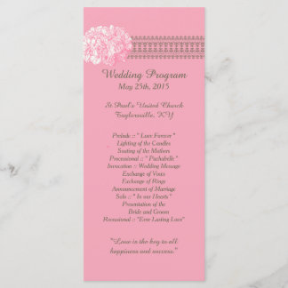 25 Pink Hydrangea Hochzeitsprogramme Programm