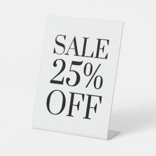 25% Rabatt auf das Handelsschild, Tabletop Counter Sockelschild