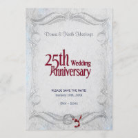 25. Silber und Burgund Jahrestag