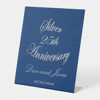 25. Silberhochzeit Formal Personalisiert Sockelschild
