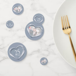 25. Silberhochzeit Herz und Foto Konfetti