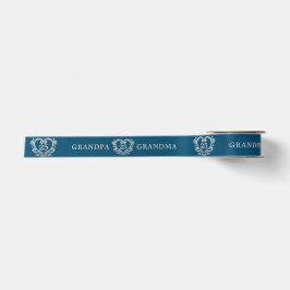 25. Silberhochzeitstag Herz blau Satinband